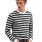 RAW STRIPE HENLEY LONG-SLEEVE