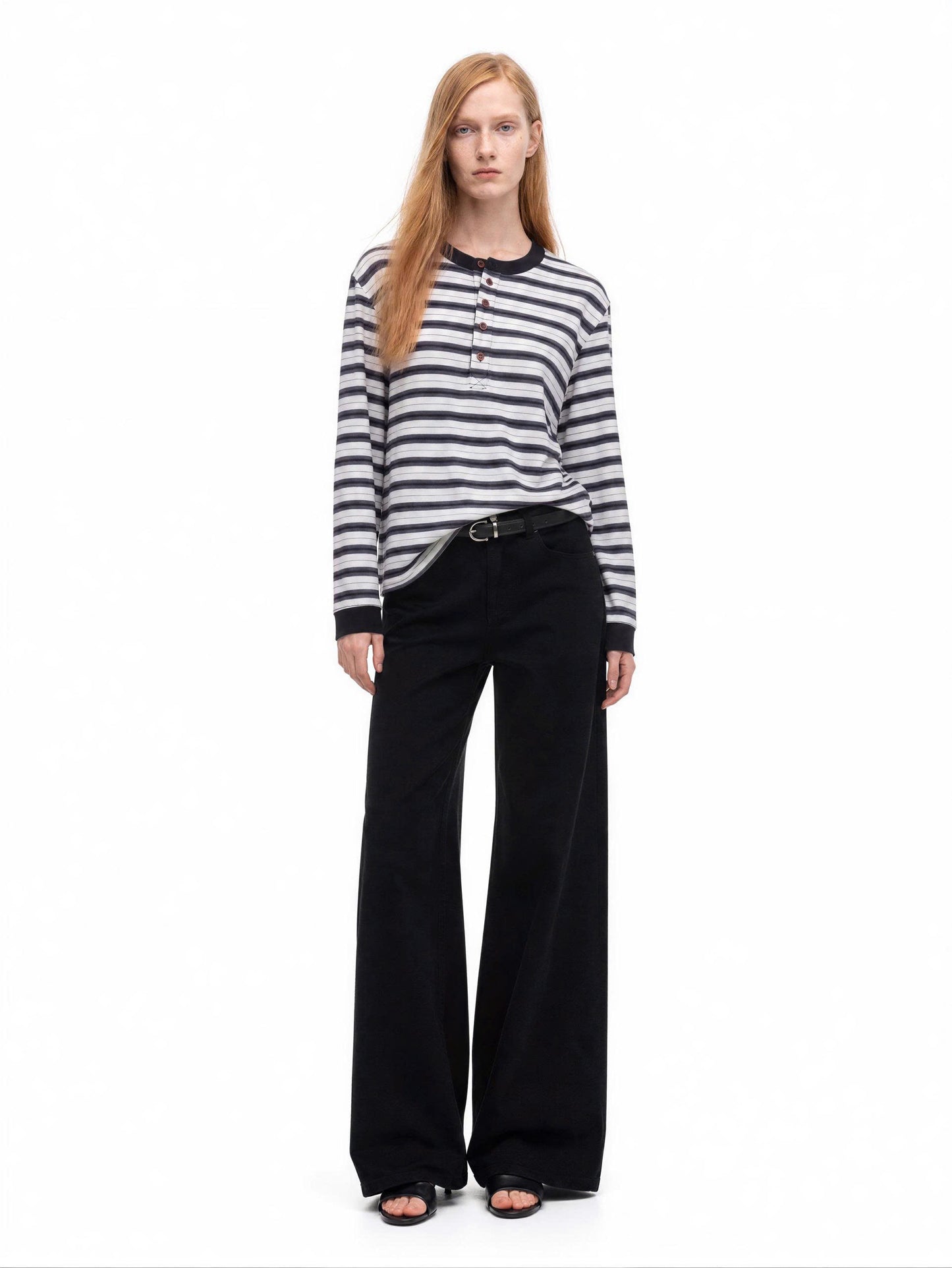 RAW STRIPE HENLEY LONG-SLEEVE