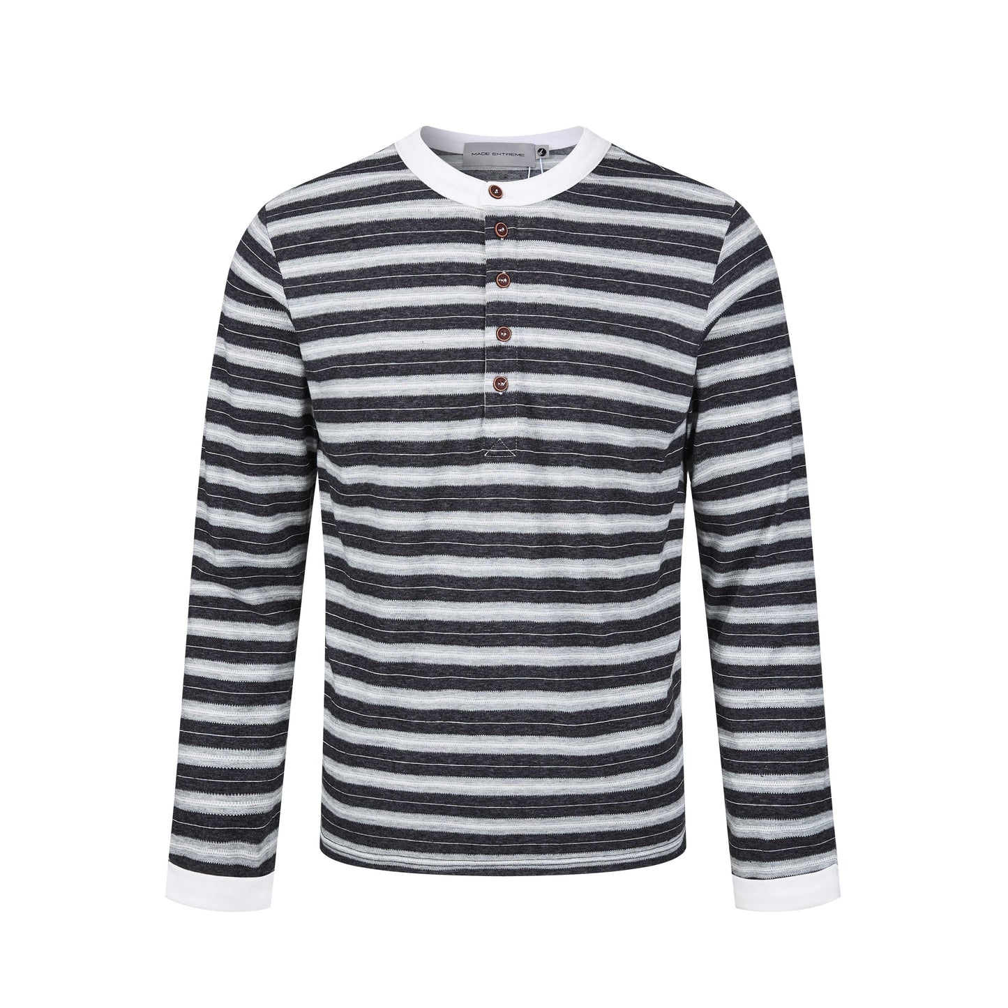 RAW STRIPE HENLEY LONG-SLEEVE