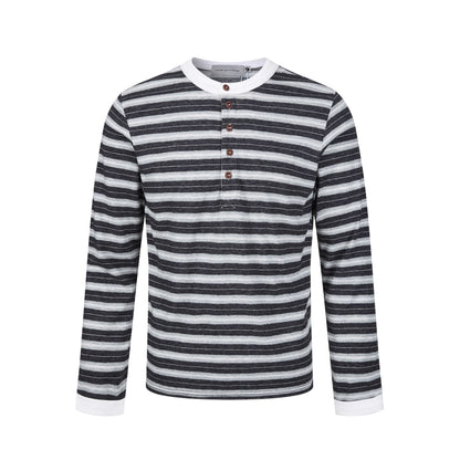 RAW STRIPE HENLEY LONG-SLEEVE