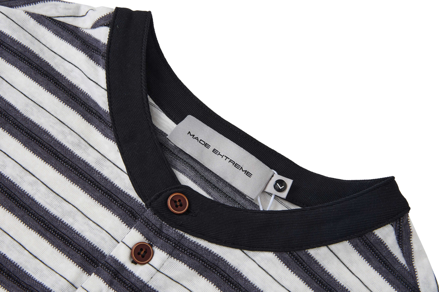 RAW STRIPE HENLEY LONG-SLEEVE