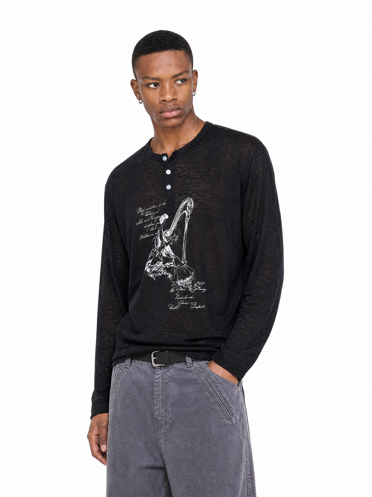 NOCTURNE HARP HENLEY LONG - SLEEVE