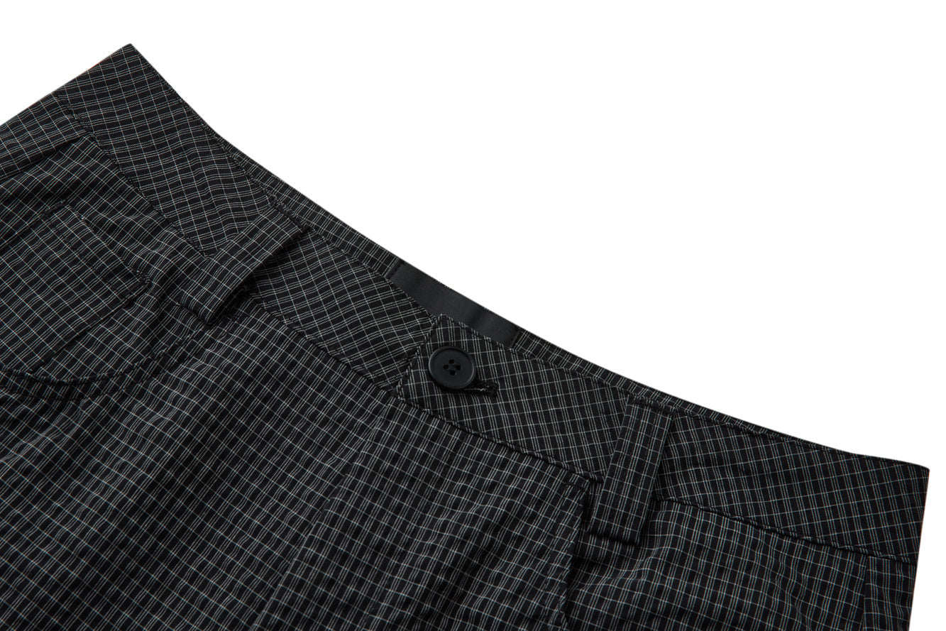 ARCH CUT CHECK PANTS