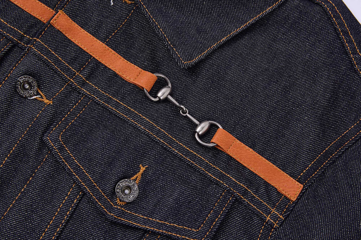 SNAFFLE STRAP RAW DENIM JACKET