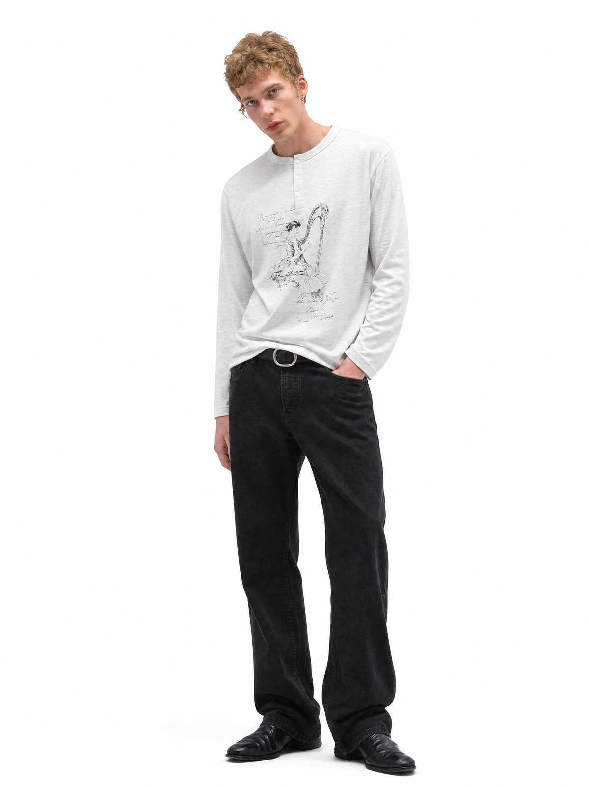 NOCTURNE HARP HENLEY LONG - SLEEVE