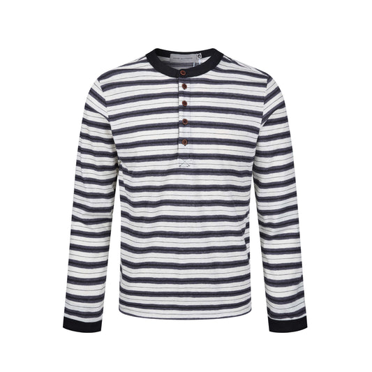 RAW STRIPE HENLEY LONG-SLEEVE