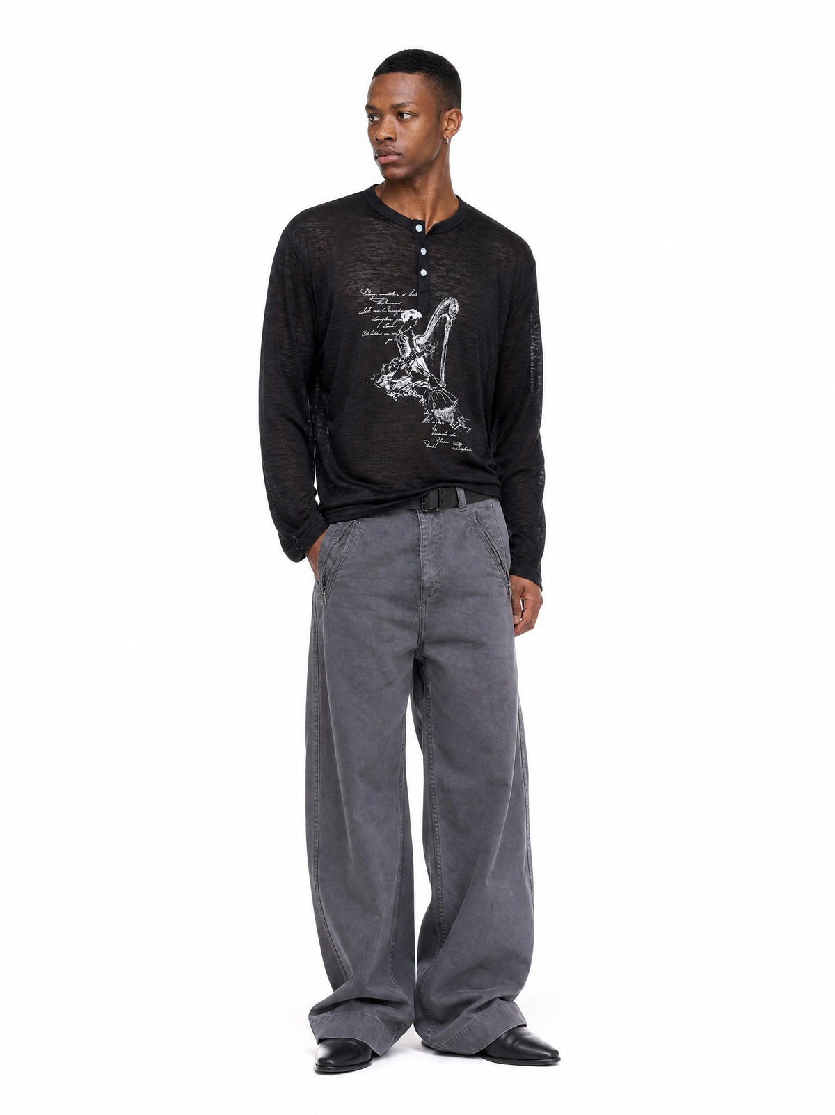NOCTURNE HARP HENLEY LONG - SLEEVE