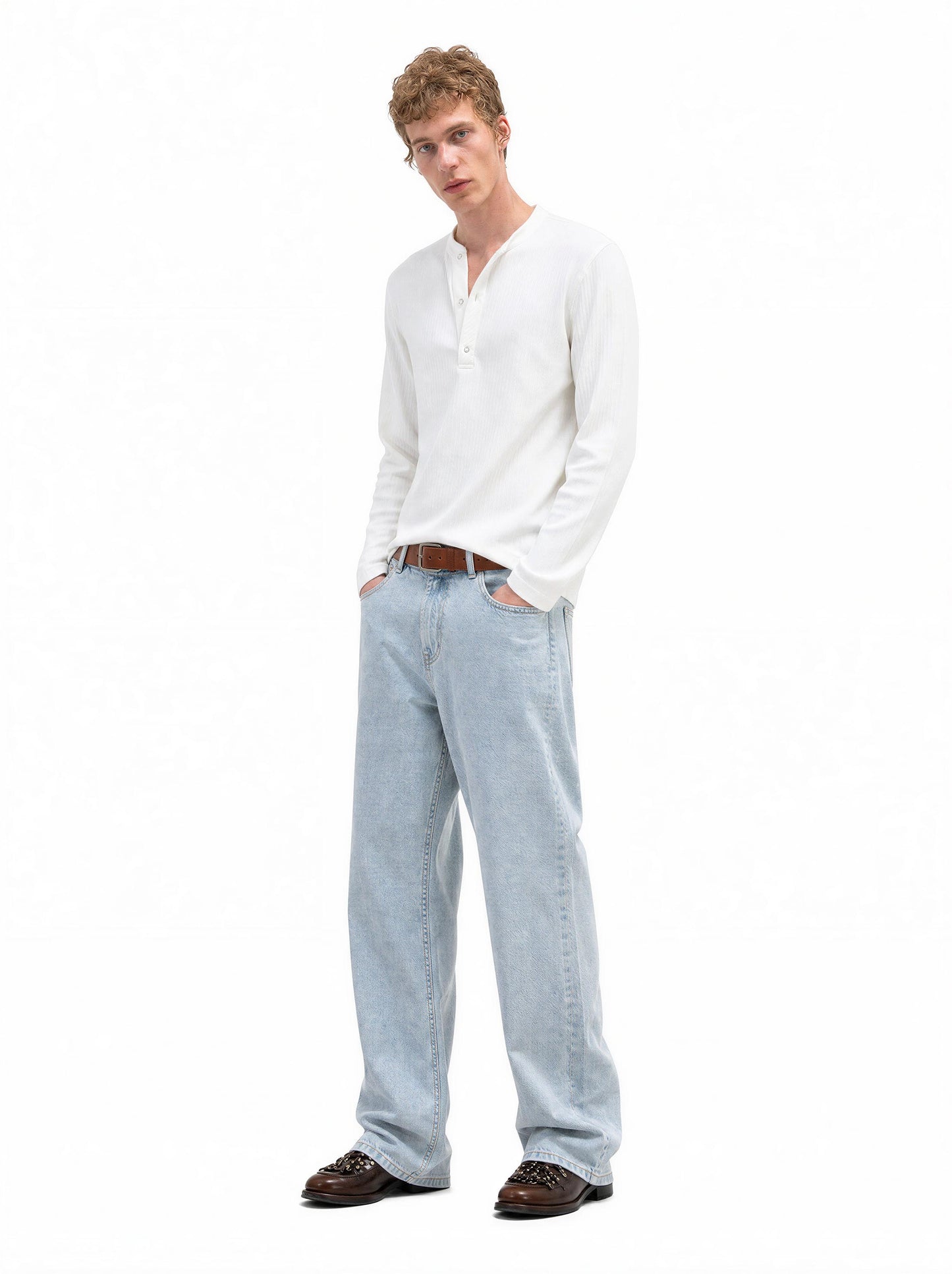 RIBBED STAND LONG-SLEEVE