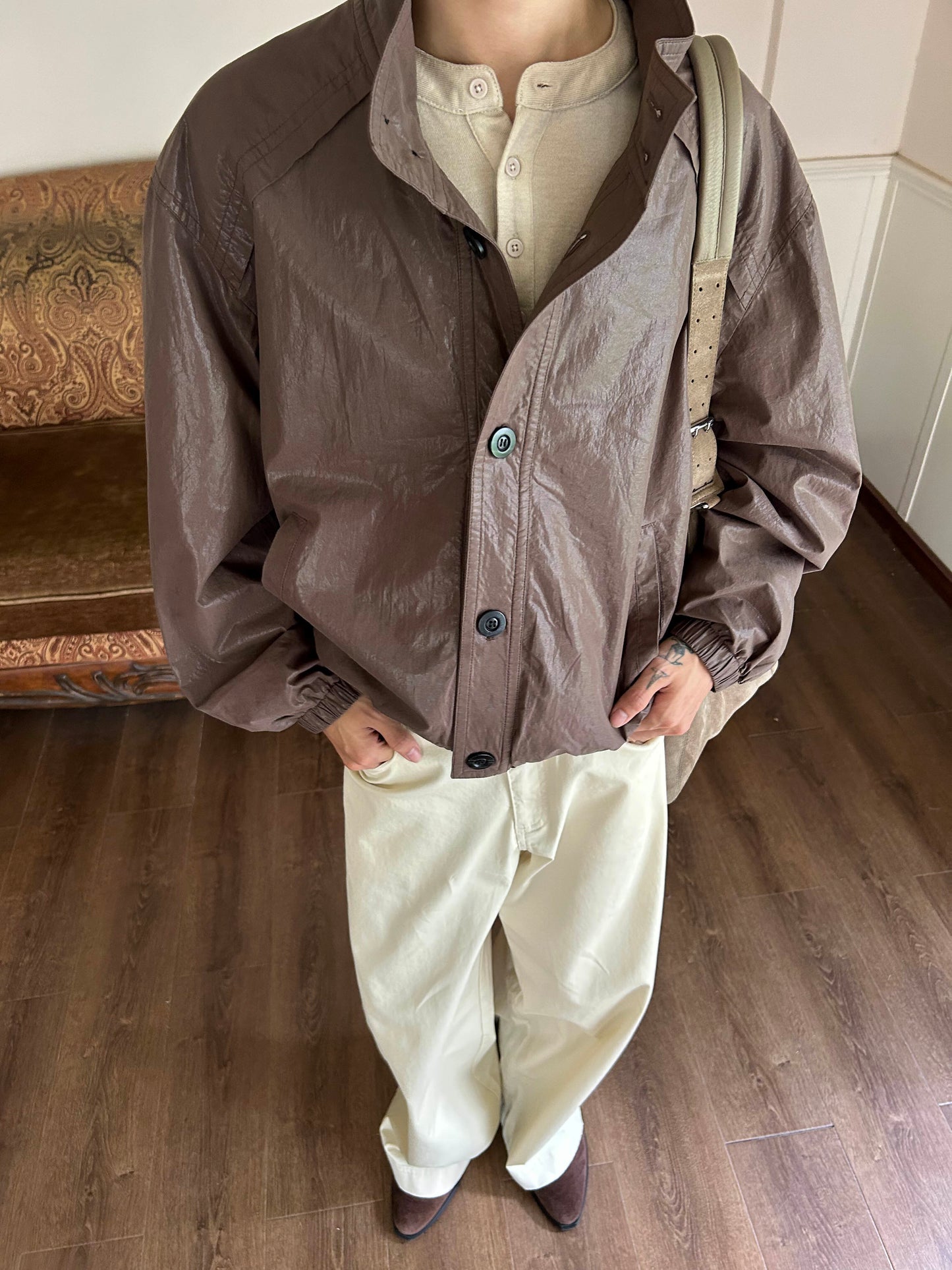 RAW BLOUSON LEATHER JACKET