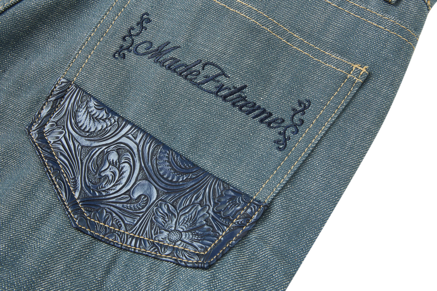 CONTRAST POCKET JEANS PANTS