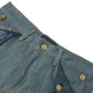CONTRAST POCKET JEANS PANTS
