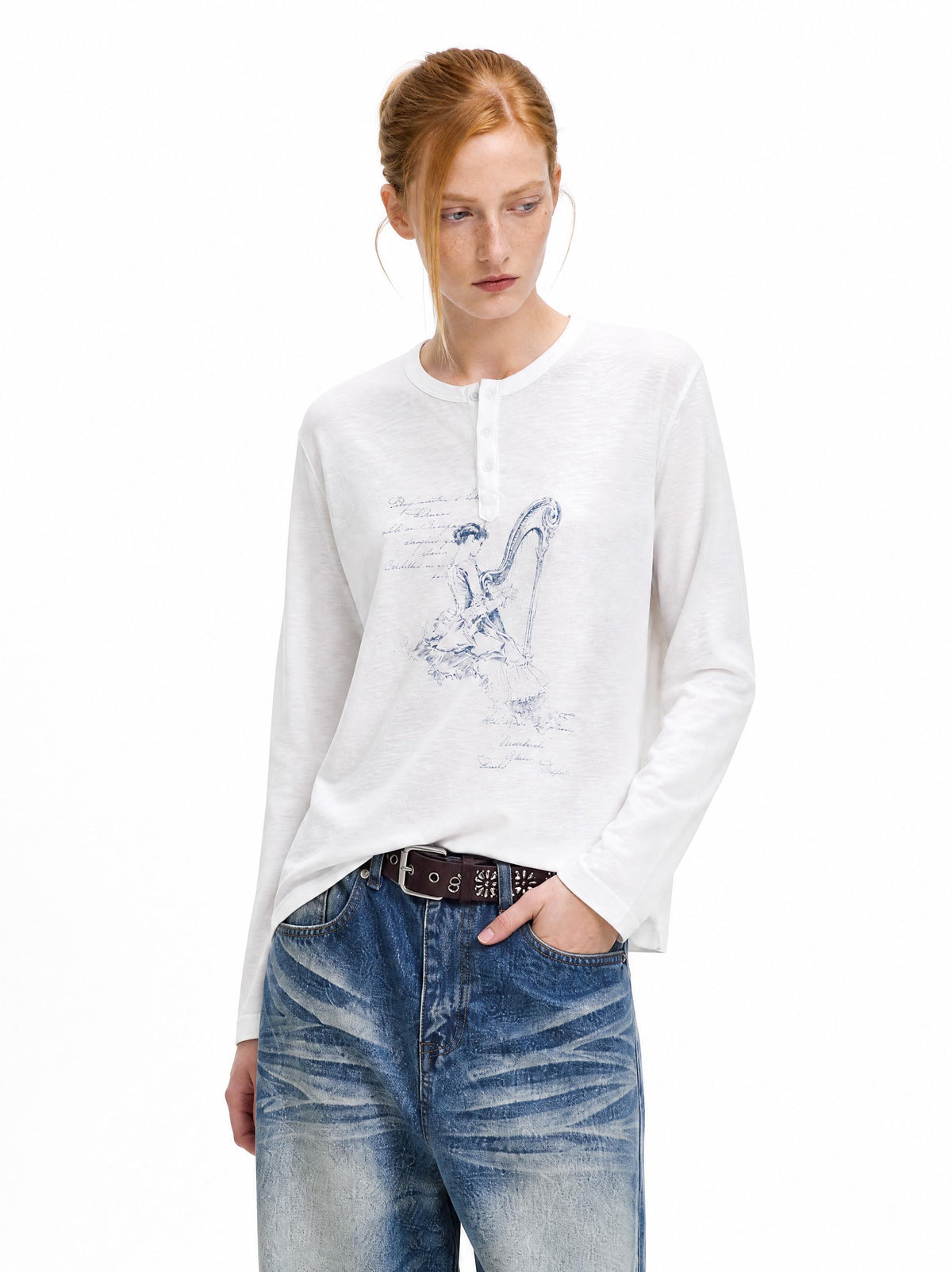 NOCTURNE HARP HENLEY LONG - SLEEVE