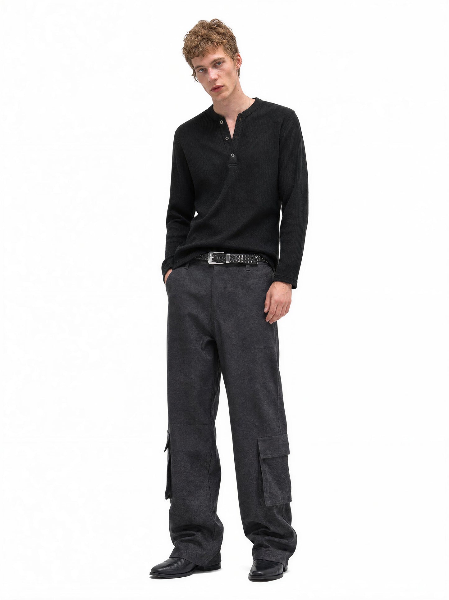 RIBBED STAND LONG-SLEEVE