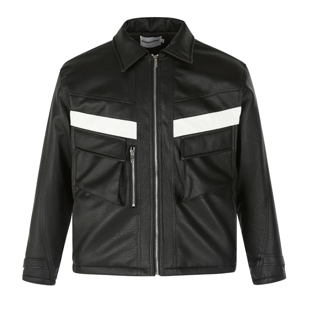 WHITE MARK LEATHER JACKET