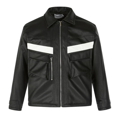 WHITE MARK LEATHER JACKET