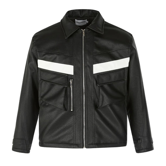 WHITE MARK LEATHER JACKET