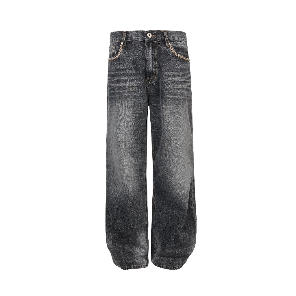 CHAIN FADE JEANS PANTS