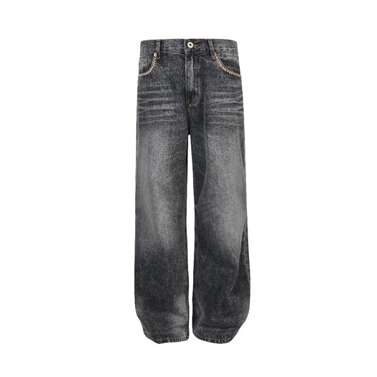CHAIN FADE JEANS PANTS