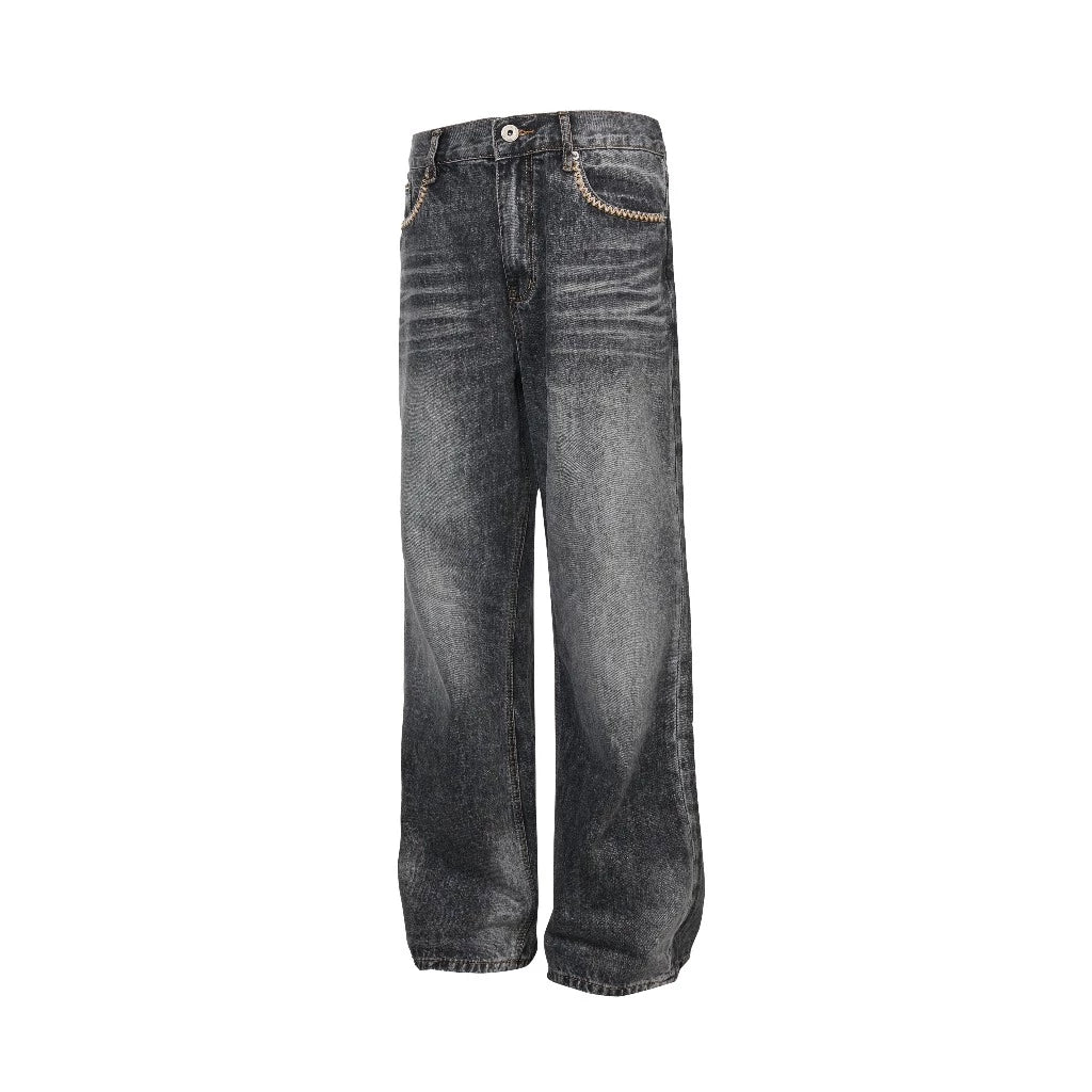 CHAIN FADE JEANS PANTS