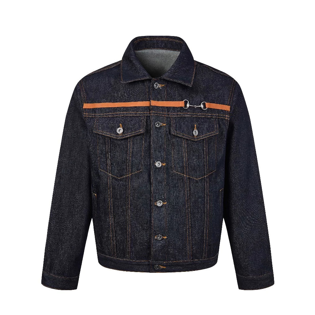 SNAFFLE STRAP RAW DENIM JACKET