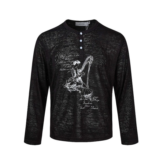 NOCTURNE HARP HENLEY LONG - SLEEVE
