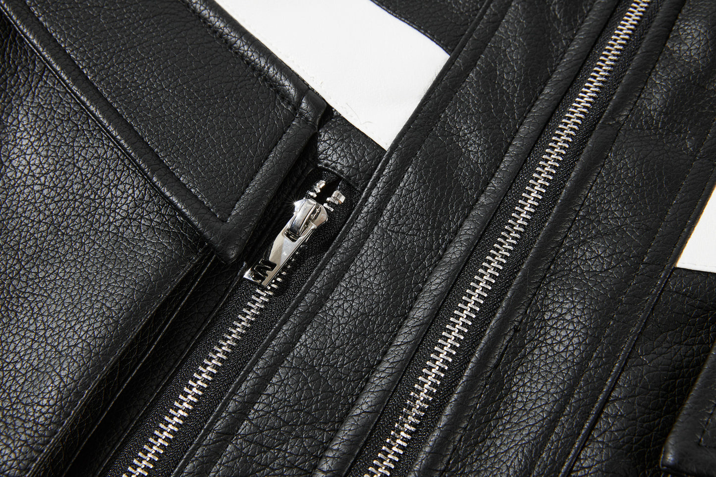 WHITE MARK LEATHER JACKET